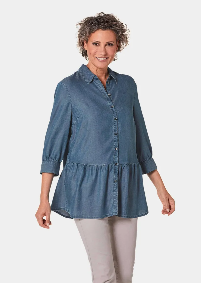 Goldner Locker fallende Tunikabluse aus angenehmer Qualität - blau - Gr. 19 von Goldner Fashion, Blau, – Produktbild 1 von 2