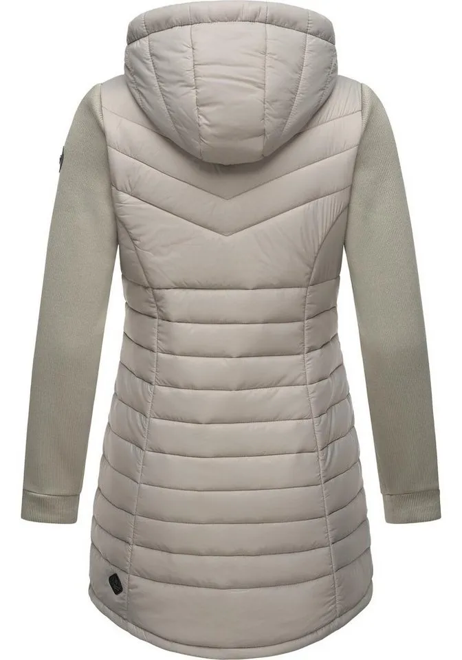 ragwear ragwear Langjacke Sandrra Long Steppjacke aus modernem Materialmix mit Kapuze, Braun, – Produktbild 4 von 4