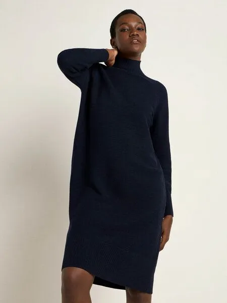 LANIUS LANIUS Rollkragenkleid aus Bio-Merinowolle, Midnight melange, – Produktbild 1 von 4