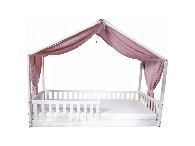 tiSsi® Baldachin Musselin für Hausbetten passend zu Bettmaß 120 - 140 x 200cm, altrosa, Rosa, – Produktbild 2 von 2