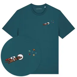 LIGARTI Besticktes T-Shirt – Astrowau der Space-Hund – LIGARTI Tiermanufaktur – Produktbild 1 von 1