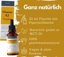 Vitamin K2 MK-7, All-Trans Tropfen, Premium K Vitamin Tropfen, 30 ml – Produktbild 1 von 1