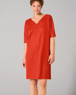HempAge Hempage Damen vegan Kleid Mit V-Ausschnitt Magna Rot Orange – Produktbild 1 von 1