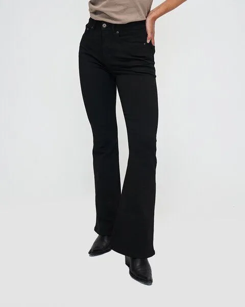 Kuyichi Kuyichi Flared Jeanshose - Lisette Flare, Schwarz (forever black), – Produktbild 5 von 8