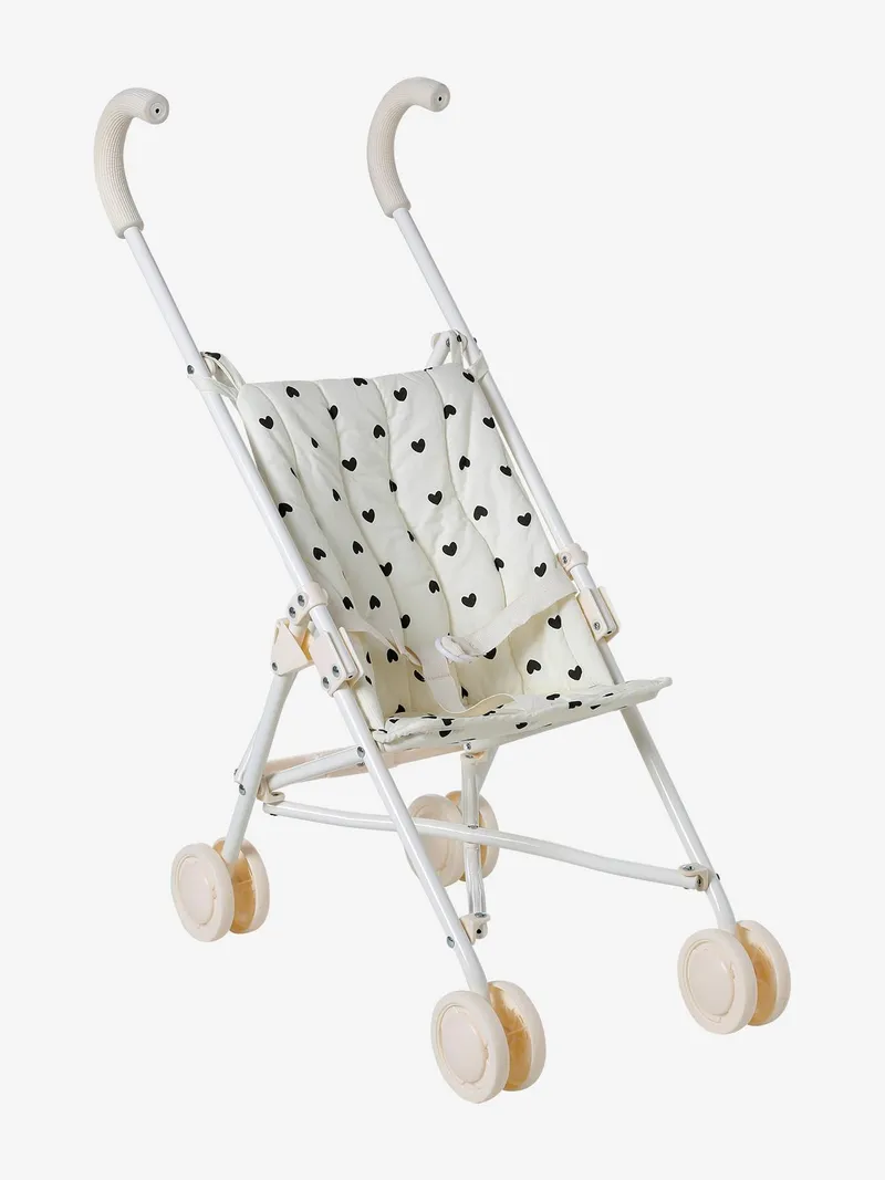 Vertbaudet Puppen-Buggy RETRO FLOWER, Schwarz, – Produktbild 1 von 4