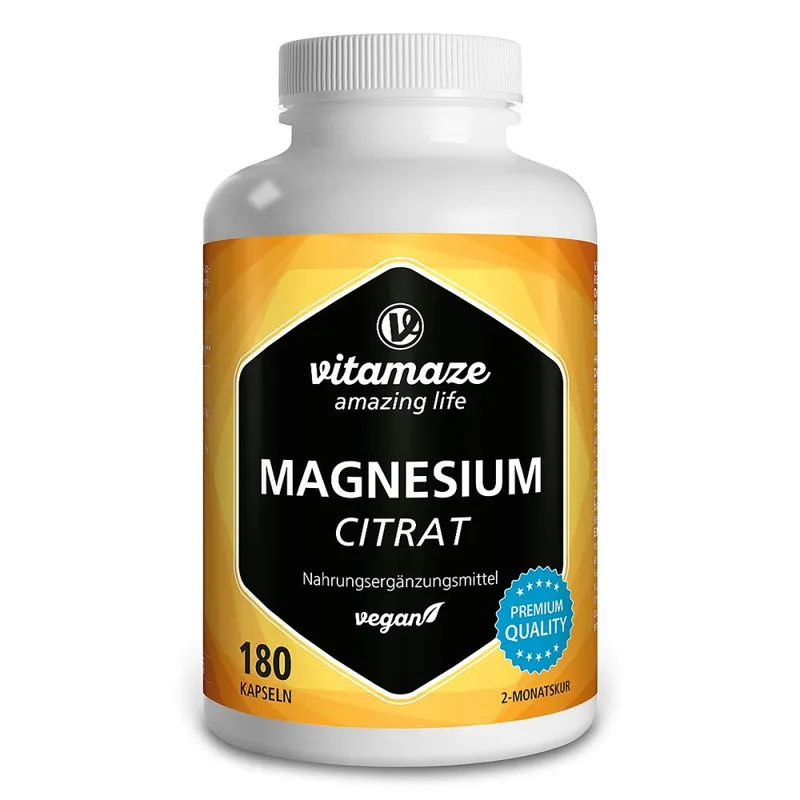 vitamaze Vitamaze Magnesiumcitrat 360 mg vegan Kapseln – Produktbild 1 von 1