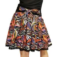 liebewicht liebewicht Faltenrock Rock schwarz bunt gemustert aus Biobaumwolle Modal Damen – Produktbild 1 von 1