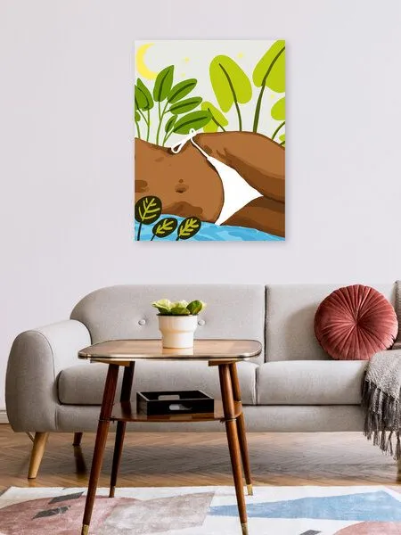 Photocircle Photocircle Poster / Leinwandbild - Is it Summer yet Modern Bohemian Black Woman – Produktbild 2 von 4