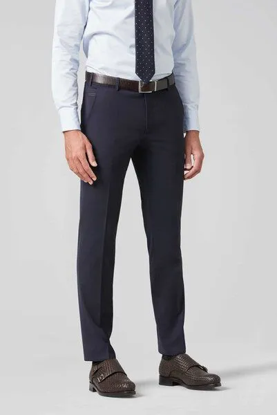 Meyer MEYER Feingabardine Bi-Stretch Chino, Blau (marine), – Produktbild 1 von 4
