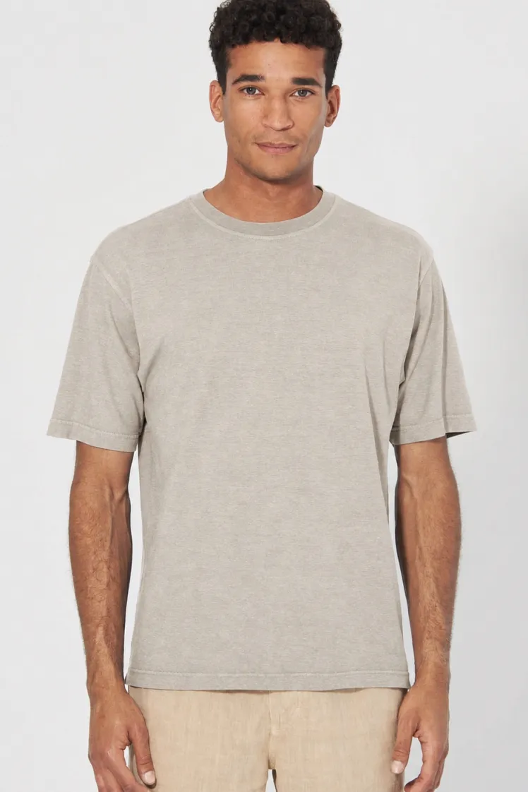 HempAge Hempage Herren vegan T-Shirt Basic Thistle Beige, Blau, – Produktbild 2 von 2