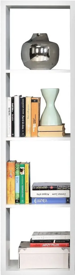 FORTE Standregal Mauro, FSC®-zertifiziert, Fachgröße 33x33cm, 4 Fächer, Weiß, – Produktbild 4 von 5