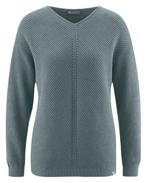 HempAge HempAge Zeitloser Pullover Hanf/Biobaumwolle, Titan (grau), – Produktbild 1 von 4