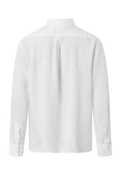 KnowledgeCotton Apparel KnowledgeCotton Apparel Leinenhemd - Custom fit linen shirt, Weiß (bright white), – Produktbild 3 von 4