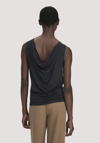 hessnatur hessnatur Jersey Top Relaxed aus TENCEL Lyocell, Schwarz, – Produktbild 2 von 4