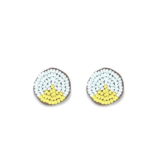 Swahili Coast Swahili Coast Ohrstecker - CIRCLE WEDGE DOTS - Perlenohrstecker, Gelb, – Produktbild 1 von 4