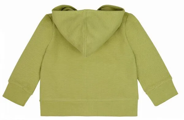 loud + proud loud + proud Babys & Kinder Kapuzenjacke Rippenstruktur, GOTS-zertifiziert, Avocado(grün), – Produktbild 2 von 2