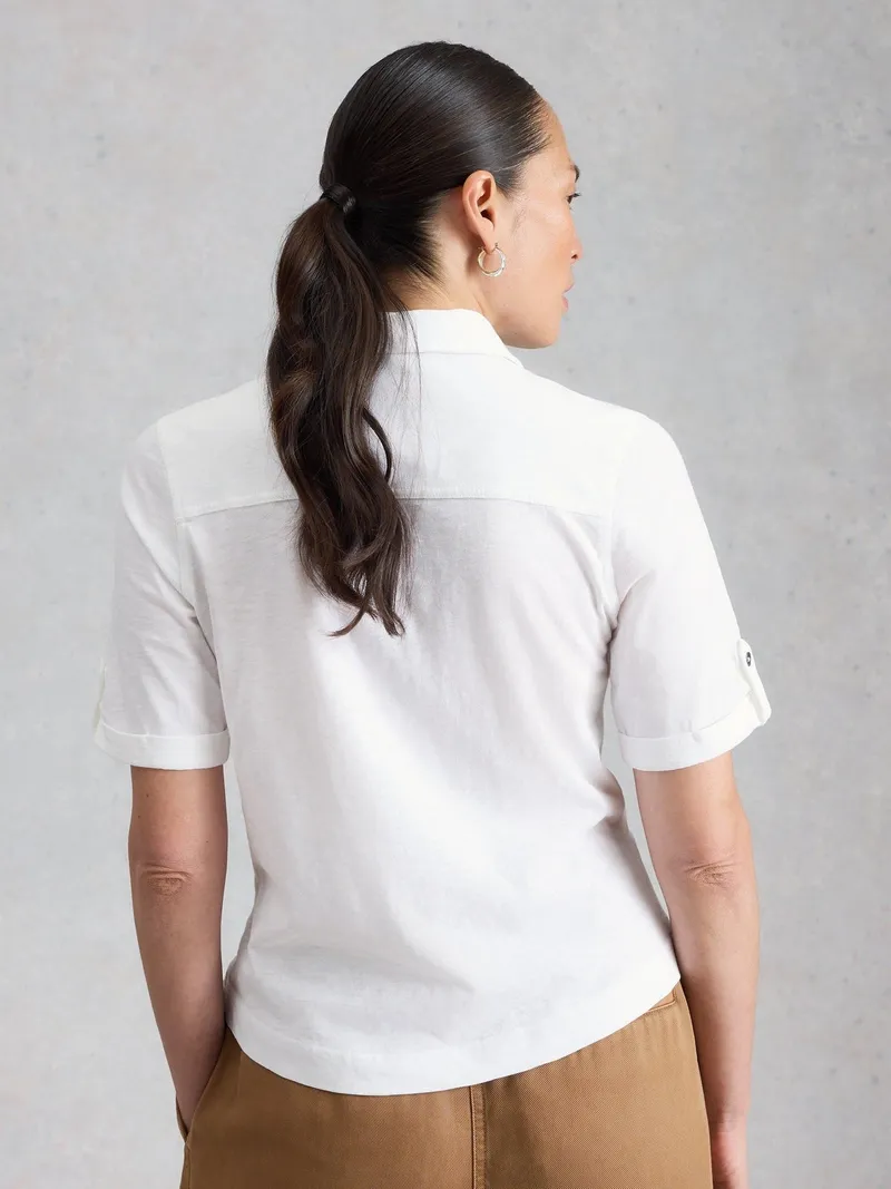 White Stuff Jerseybluse Allie - 42, Reines weiß, – Produktbild 4 von 4