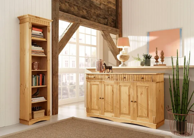 OTTO home Standregal Teresa, Höhe 193 cm, aus massiver Kiefer, FSC®, Beige, – Produktbild 3 von 4