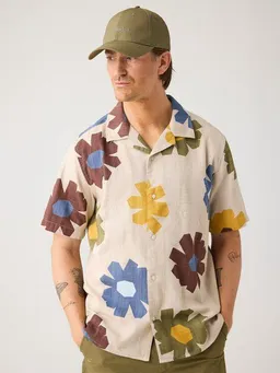 KnowledgeCotton Apparel KnowledgeCotton Apparel Lockeres Kurzarmhemd mit Print aus Bio-Baumwolle – Produktbild 1 von 1