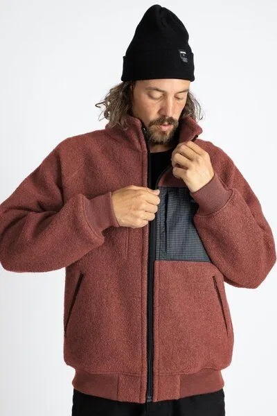 JECKYBENG JECKYBENG The NATURAL WOOLFLEECE - Fleecejacke aus 100% Bio-Schurwolle, Rot, – Produktbild 3 von 4