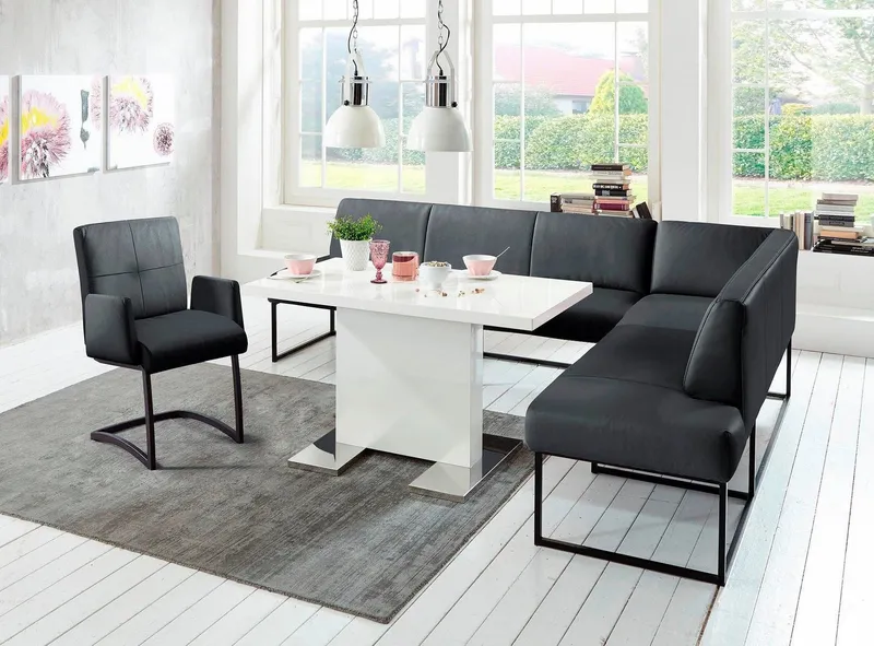 exxpo - sofa fashion Eckbank Affogato, hoher Sitzkomfort, bequem, Frei im Raum stellbar, Schwarz, – Produktbild 1 von 3