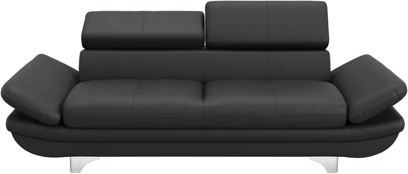 COTTA 3-Sitzer Enterprise, Big-Sofa mit Kopfteil- und Armteilverstellung, B:233 cm, Modernes Einzelsofa, Schwarz, – Produktbild 4 von 5