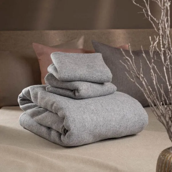 nahtur-design nahtur-design Extra warme Lodenbettwäsche | 100% Schurwolle | Flauschloden, Grau, – Produktbild 2 von 4