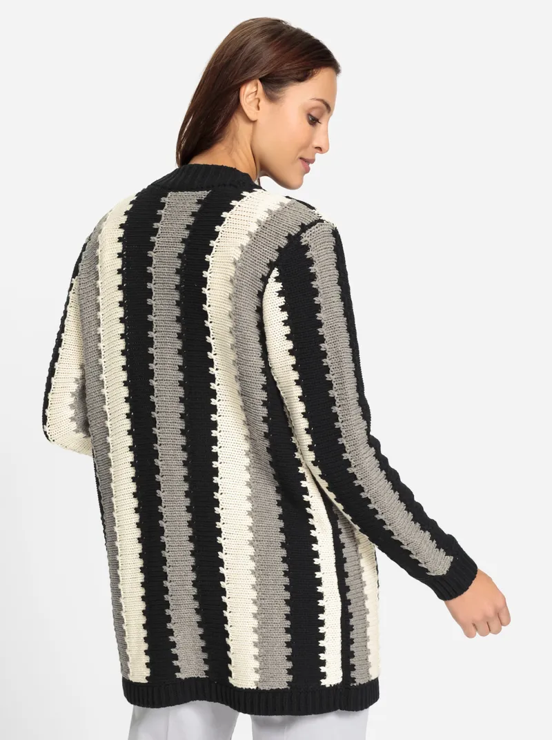 Witt Longstrickjacke, Schwarz-champagner-gemustert, – Produktbild 2 von 2