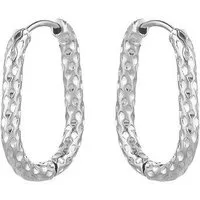 ELEKTROPULLI ELEKTROPULLI Längliche / Ovale Hammered LEO Creolen, Silber oval 22x16mm, – Produktbild 1 von 1