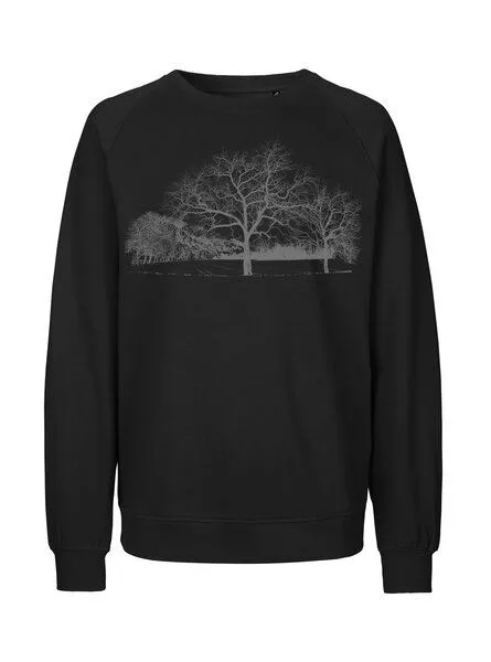 Peaces.bio - handbedruckte Biomode Peaces.bio - handbedruckte Biomode Sweatshirt Landscape Unisex, Schwarz, – Produktbild 1 von 2