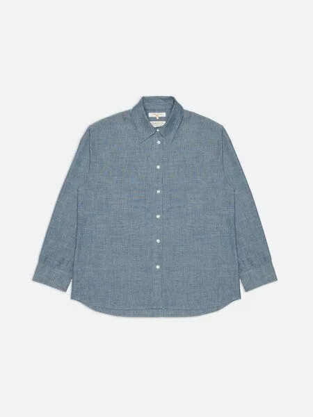 Nudie Jeans Nudie Jeans Daisy Chambray Western Shirt Blue, Bluse für Damen aus GOTS zertifizierter Bio-Baumwolle, Blau, – Produktbild 2 von 4
