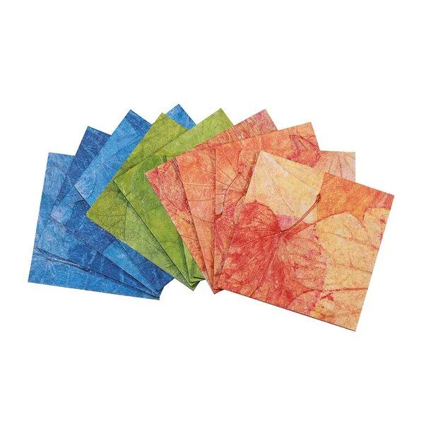 Sundara Sundara 4er-Set Untersetzer "Lotus Pond" mit Blattabdrücken, Orange, – Produktbild 2 von 3