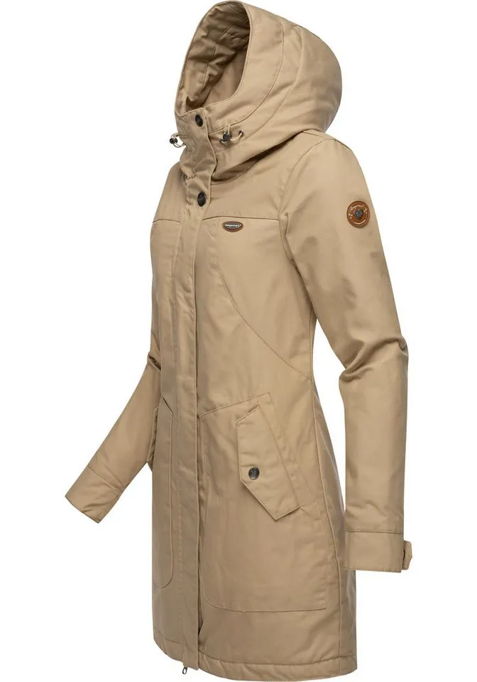 ragwear ragwear Wintermantel Jannisa stylischer Damen Winterparka mit Kapuze, Braun, – Produktbild 3 von 4