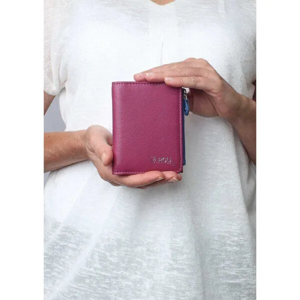 Vargu Vargu Echtleder Geldbörse SINE 1, Cranberry - mauve, – Produktbild 2 von 2