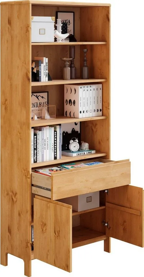 OTTO home Regal Luven, Breite 82 cm, Massivholz, Beige, – Produktbild 5 von 5