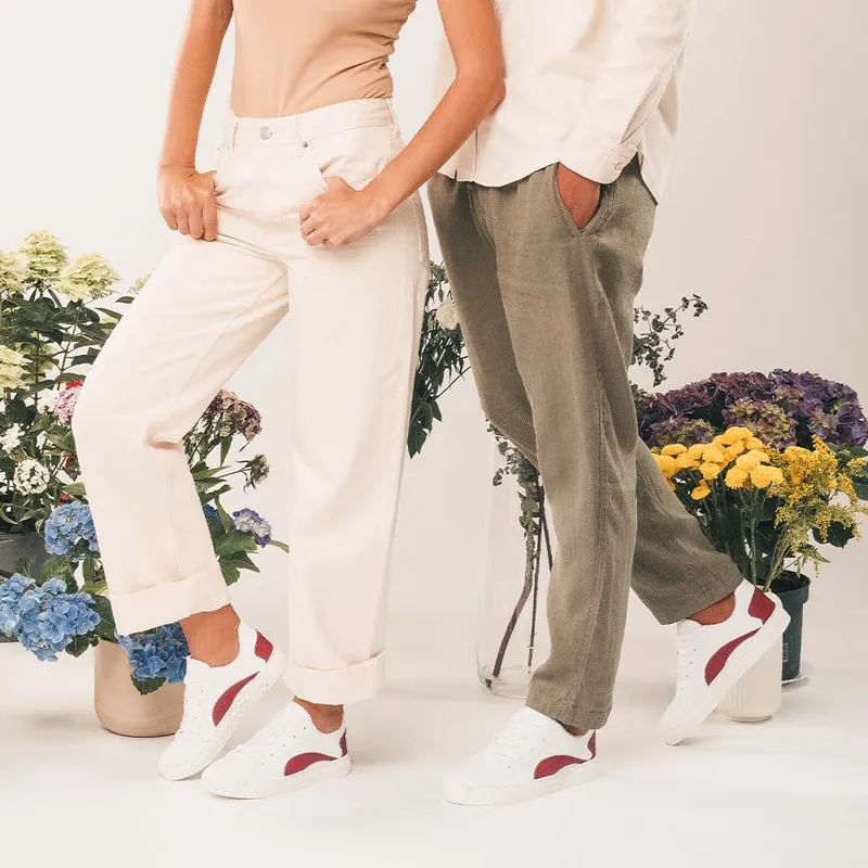NAE NAE Herren vegan Sneakers Berlin Weiß Rot, Dunkelrot, – Produktbild 2 von 2