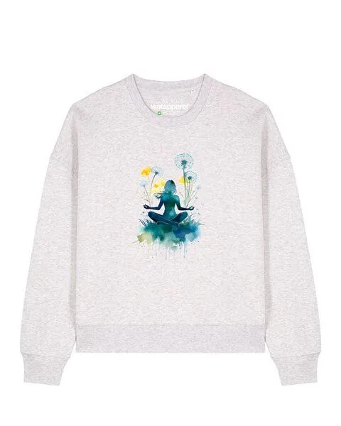 watapparel watapparel Sweatshirt Frauen Yoga & Meditation, Cool heather grey, – Produktbild 1 von 2