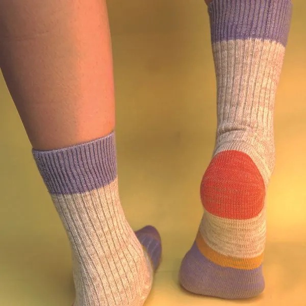 Fräulein Prusselise Fräulein Prusselise Wollfgang Socke beige bunt colourblock – Produktbild 2 von 4