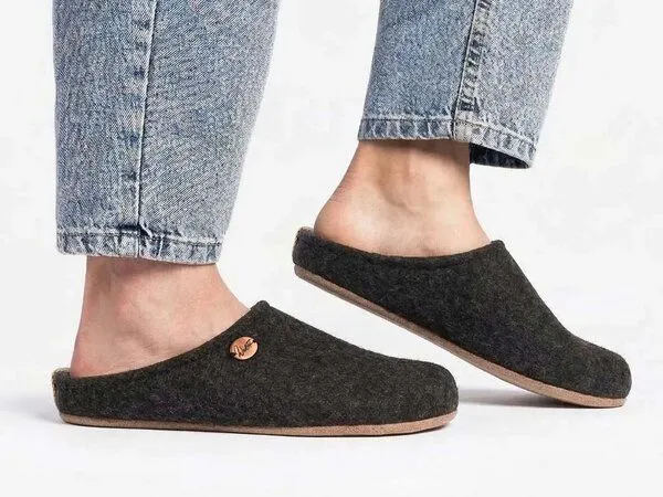 WoolFit WoolFit Barefoot Barfuß-Hausschuhe unisex Filz-Pantoffeln mit viel Zehenfreiheit, nachhaltig aus 100% Wolle, Orange, – Produktbild 6 von 6