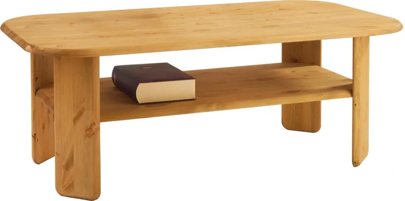 OTTO home Couchtisch Jayden 1, massives Kiefernholz, Höhe 52 cm, Breite 139 cm, Beige, – Produktbild 3 von 5
