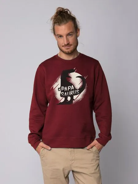 watapparel watapparel Sweatshirt Unisex Papasaurus, Burgundy, – Produktbild 2 von 3