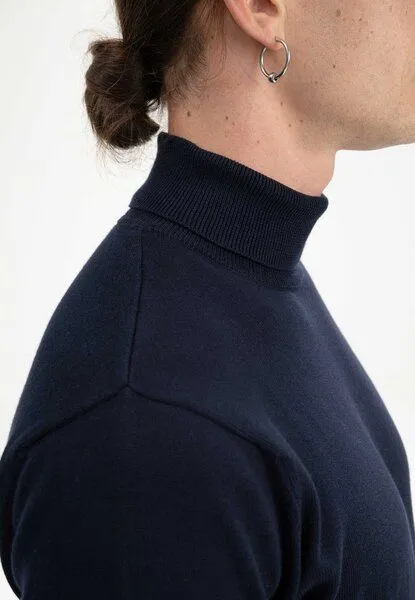 MELA Feinstrick Rollkragenpullover KANJA | von MELA | Fairtrade & GOTS zertifiziert, Navy, – Produktbild 4 von 4