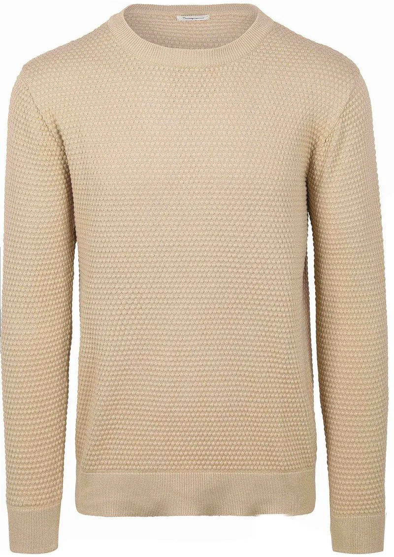 KnowledgeCotton Apparel Knowledge Cotton Apparel Pullover Bubble Knit Beige - Größe L, Beige, – Produktbild 1 von 2