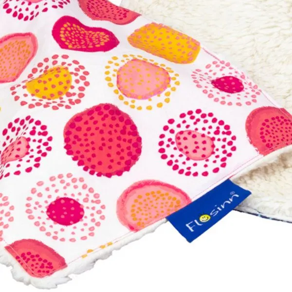 Flosinn Flosinn Knistertuch Bio Teddy Schlabberlatz Schnuffeltuch, Rot orange aprikot rosa, – Produktbild 1 von 3