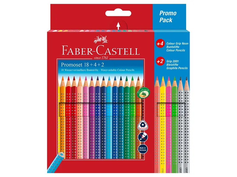 Faber-Castell 24 Faber-Castell Buntstifte "Colour Grip" 18 + 4 + 2 – Produktbild 1 von 3
