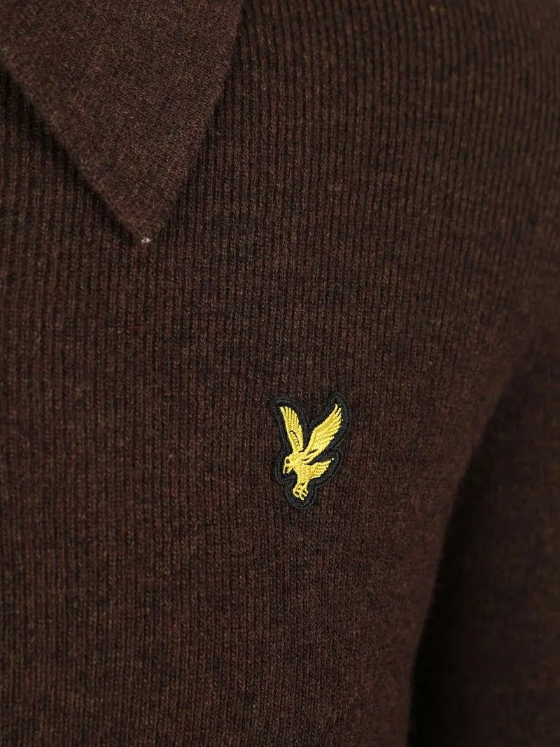 Lyle and Scott Lyle & Scott Longsleeve Poloshirt Lammwolle Braun - Größe M, Braun, – Produktbild 2 von 2