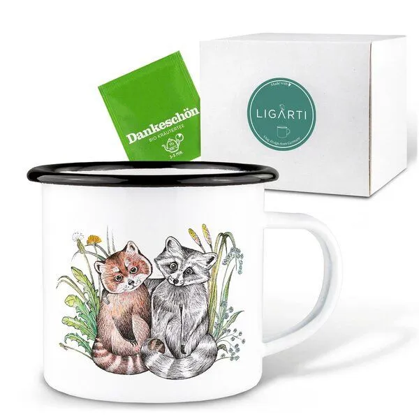 LIGARTI Emaille Tasse – Bärenfreunde – LIGARTI Tiermanufaktur – Produktbild 3 von 4