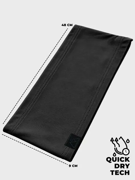 nice to meet me nice to meet me Stirnband zum Laufen & Sport – schnelltrocknendes Schweißband aus ECONYL® regeneriertem Nylon, Nero, – Produktbild 3 von 4