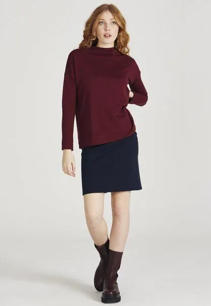Givn Berlin Givn Berlin Damen Sweater aus TENCEL Modal "Senna", Bordeaux, – Produktbild 3 von 4