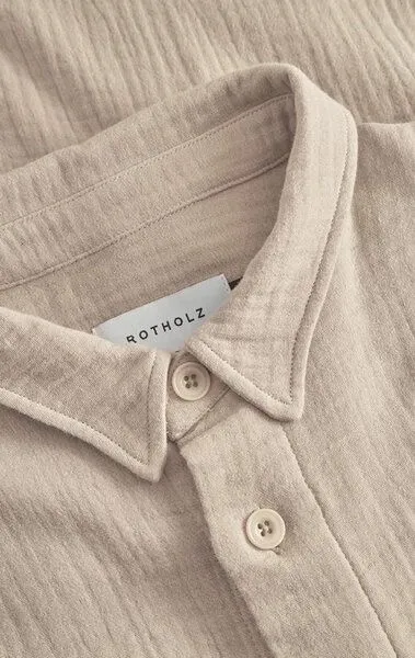 Rotholz Rotholz Classic Shirt Organic Cotton Musselin, Washed sand (beige), – Produktbild 2 von 2